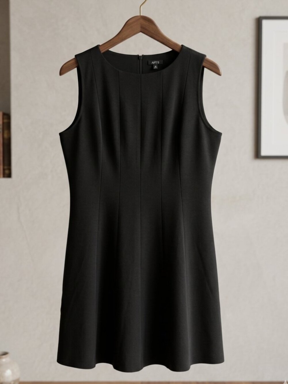 Apt. 9 Black Sleeveless Fit and Flare Seamed Cocktail Dress XL NWT